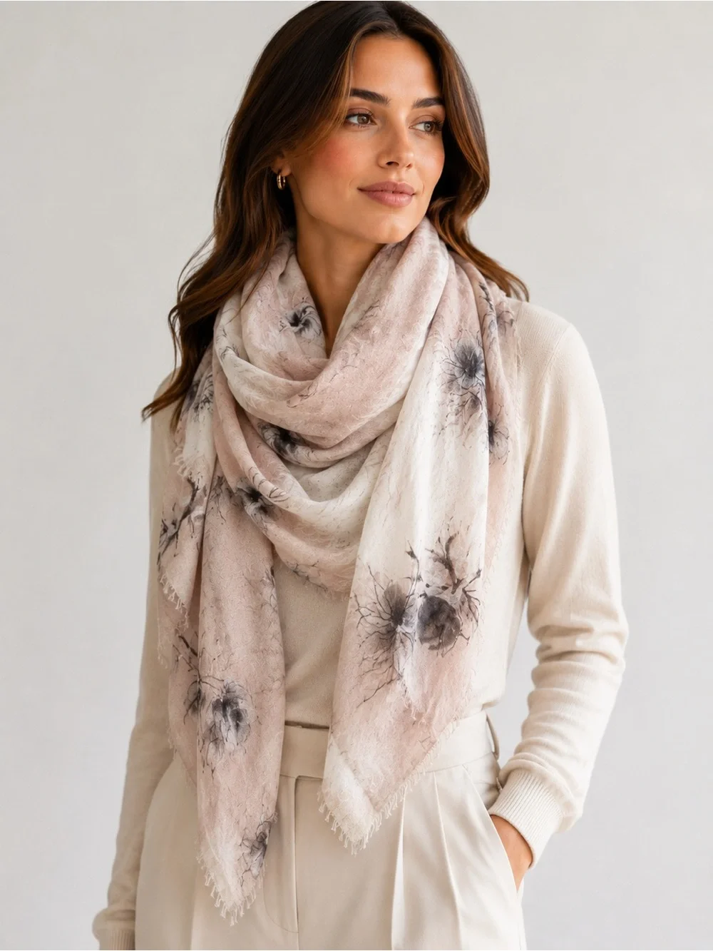 MaxMara silk wool cashmere scarf women’s designer OS